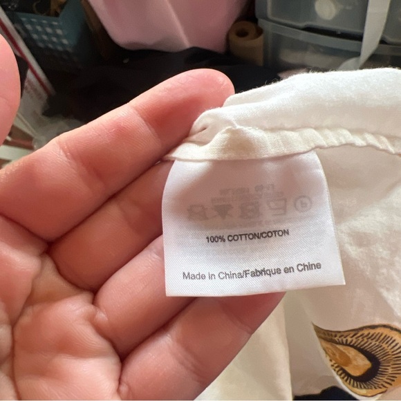 Tory Burch Brigitte Sun Hat Print  Long Sleeve Buttons Front Blouse Size 2 - Picture 7 of 8